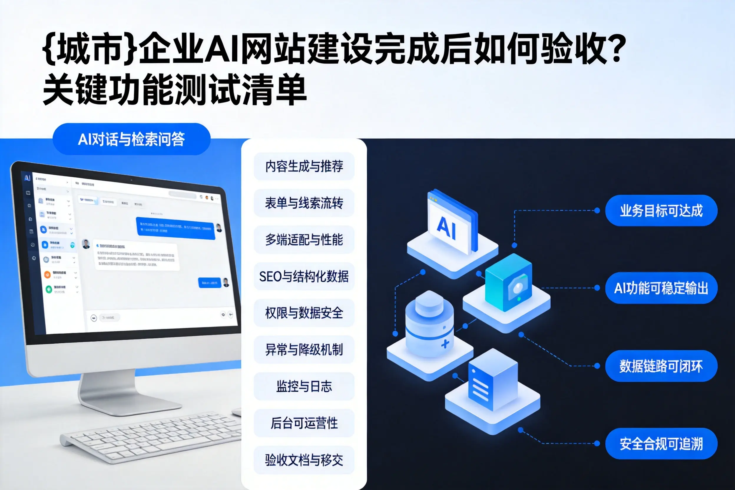三沙企业AI网站建设完成后如何验收?关键功能测试清单