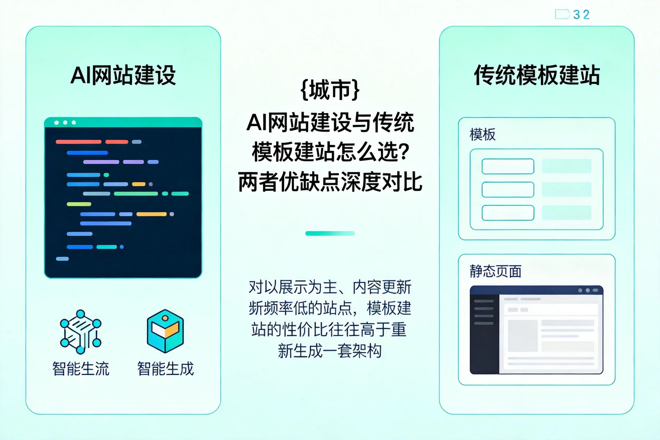 三沙AI网站建设与传统模板建站怎么选?两者优缺点深度对比