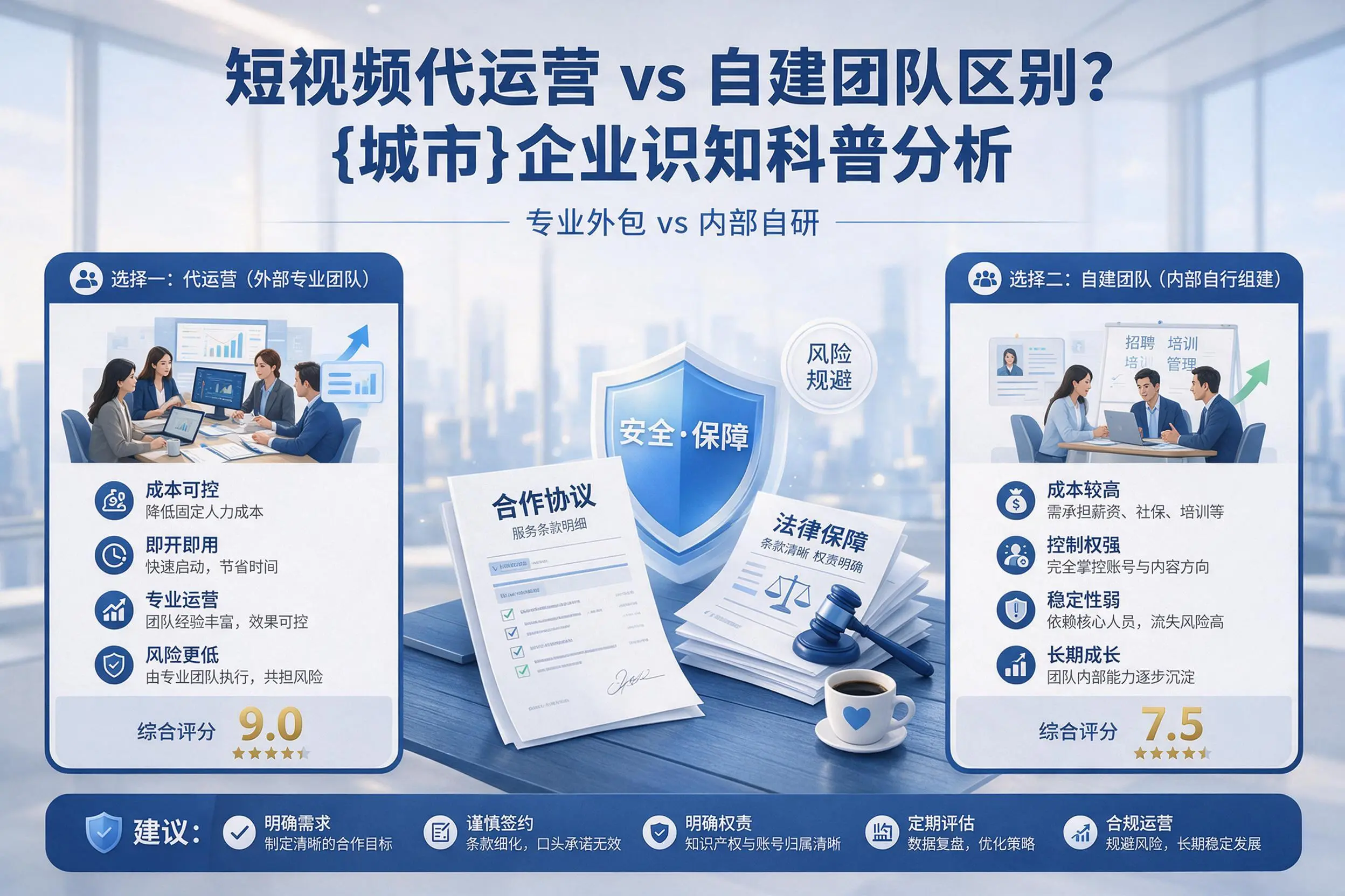 短视频代运营与自建团队区别?三沙企业认知科普分析