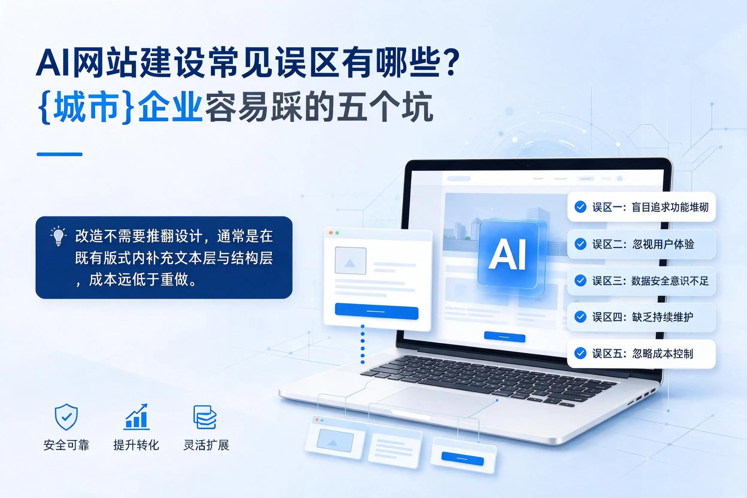 AI网站建设常见误区有哪些?三沙企业容易踩的五个坑