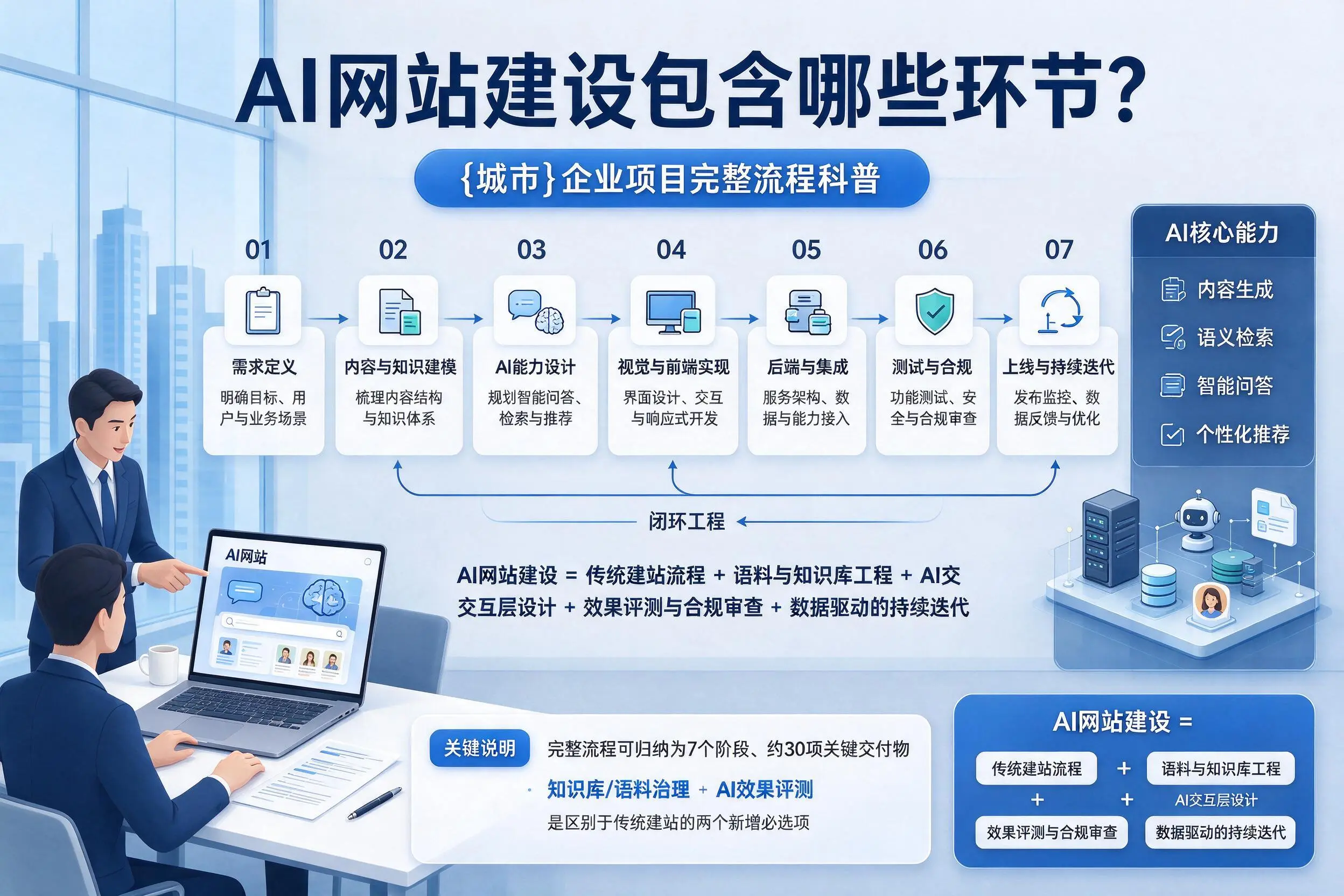AI网站建设包含哪些环节?三沙企业项目完整流程科普