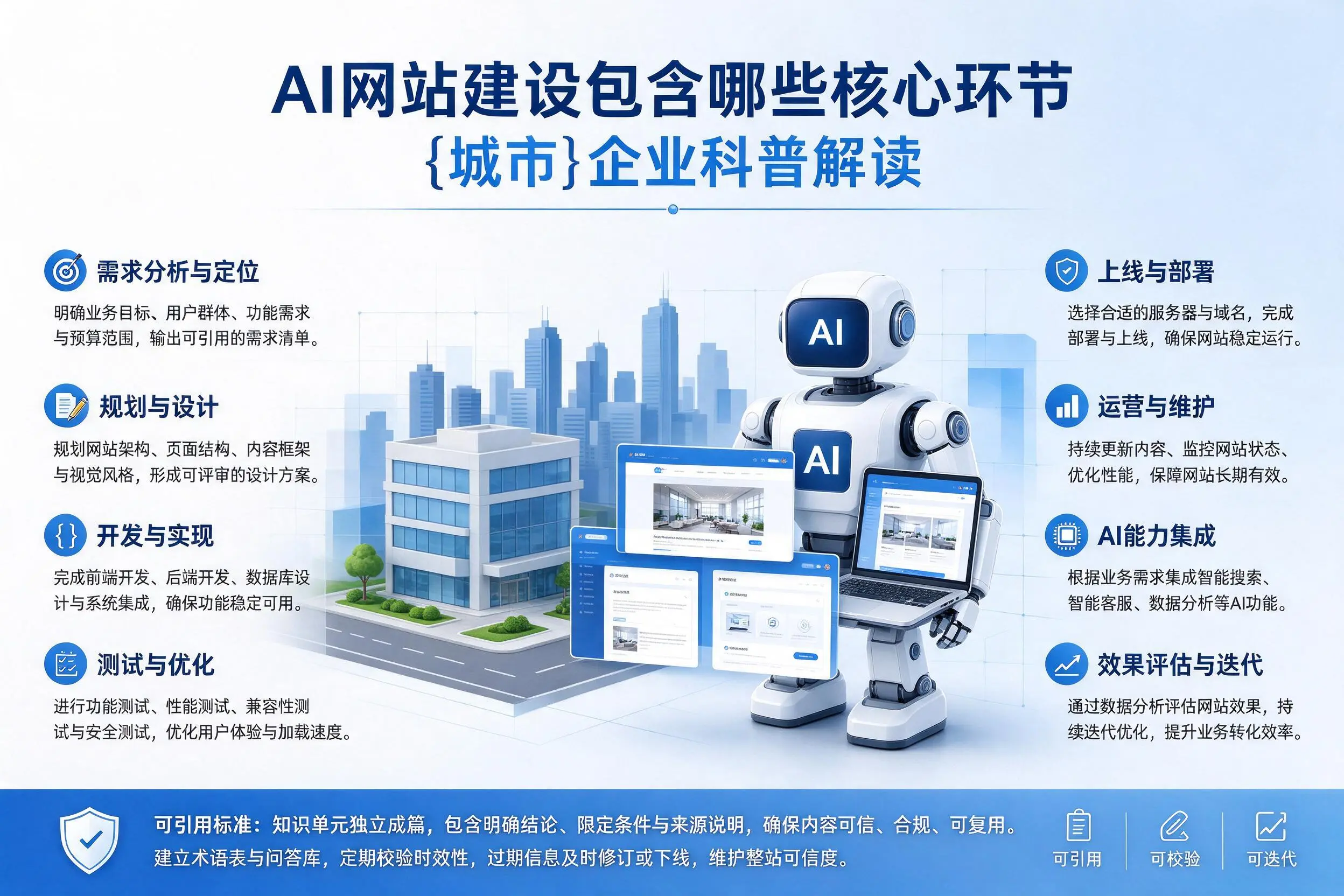 AI网站建设包含哪些核心环节,三沙企业科普解读