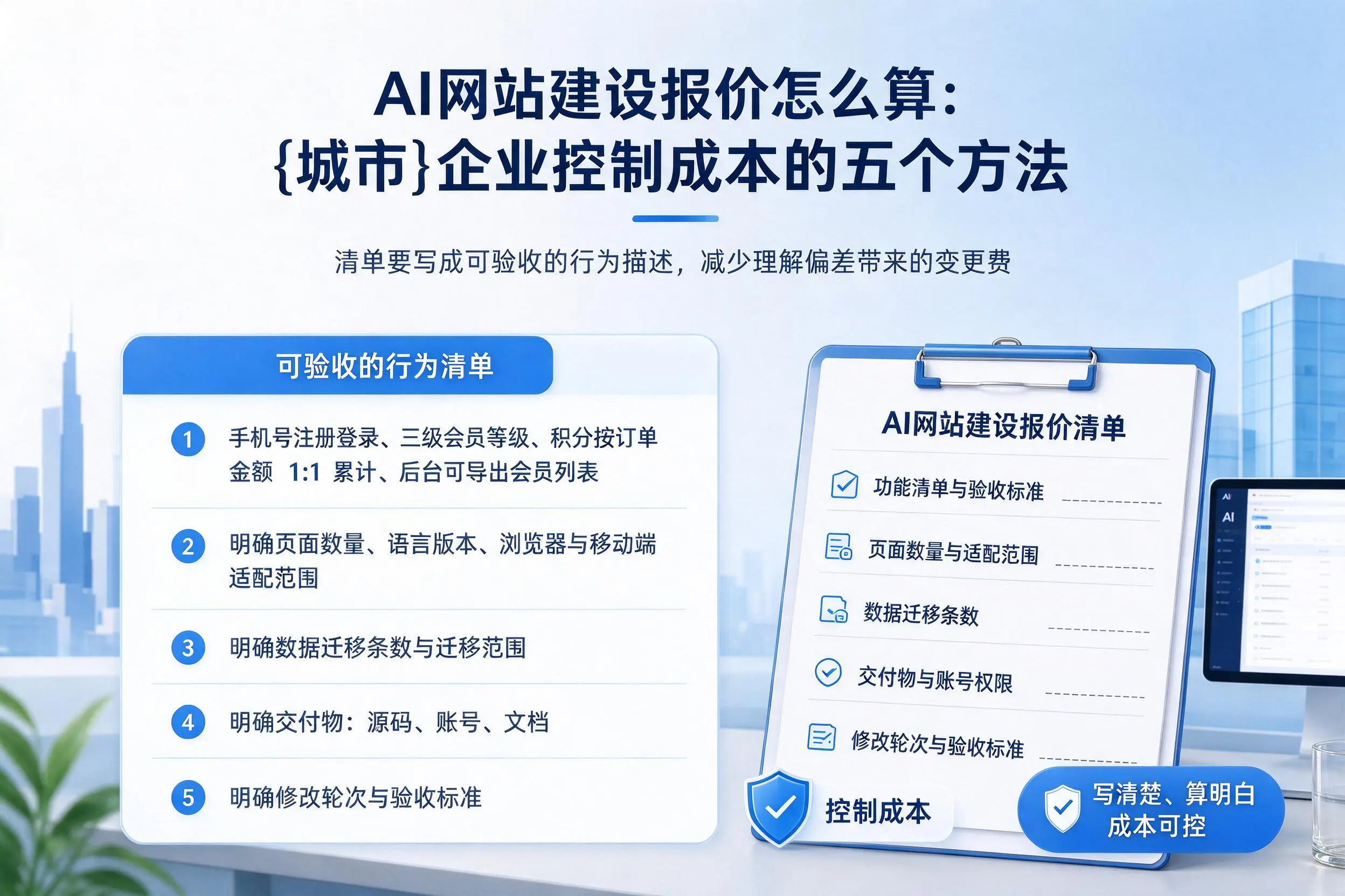 AI网站建设报价怎么算:三沙企业控制成本的五个方法